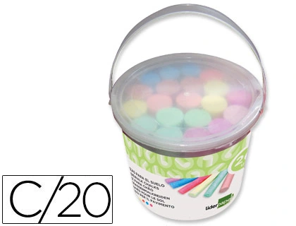 [74355] Tiza color liderpapel para suelo cubilete de 20 unidades colores surtidos
