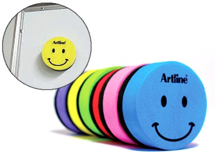 [63937] Borrador artline pizarra blanca redondo magnetico cara smiley colores surtidos