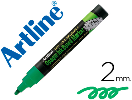 [52821] Rotulador artline pizarra verde negra epw-4 ve-gr color verde fluorescente bolsa de 4 unidades