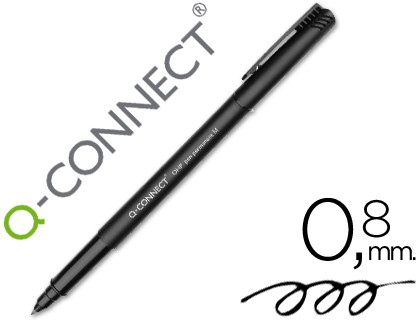 [43298] Rotulador q-connect retroproyeccion punta fibra media redonda 0,8 mm permanente negro