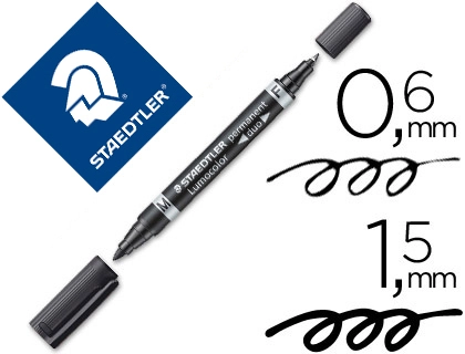 [43080] Rotulador staedtler lumocolor permanente duo 348 negro punta f 0,6 mm punta m 1,5 mm