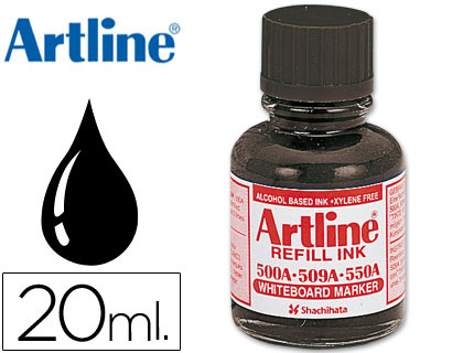 [42857] Tinta artline negro para rotulador pizarra blanca 500a bote 20 ml