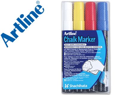 [35447] Rotulador artline pizarra verde negra epw-4-st bolsa de 4 unidades colores surtidos