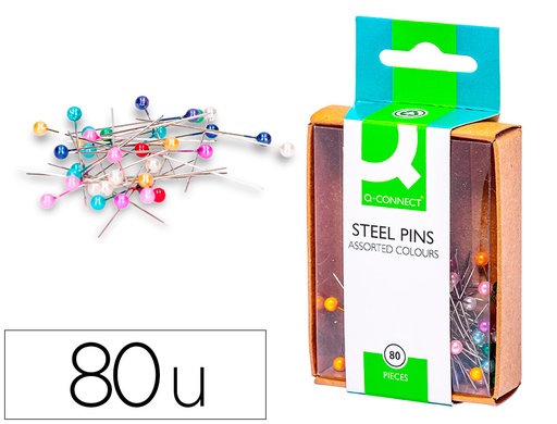 [28735] Aguja señalizadora q-connect caja de 80 unidades colores surtidos