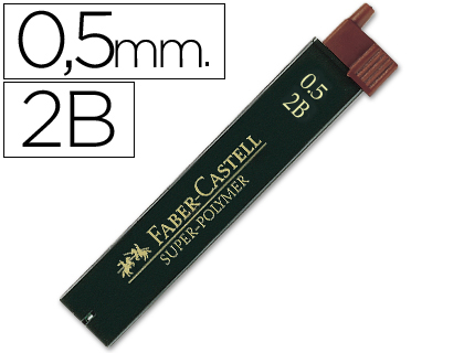 [22622] Minas faber grafito 9065 0,5 mm 2b estuche de 12 minas