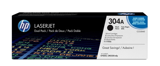 [12780] [CC530AD] HP Laserjet Color CP2025,CM2320 Pack 2 Toner Negro 3.500 pag.