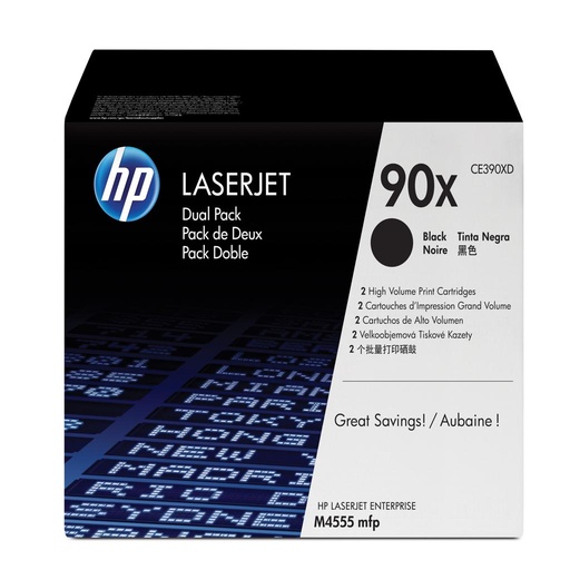 [17545] [CE390XD] HP Laserjet M4555mfp Toner Negro 90X (Pack 2)