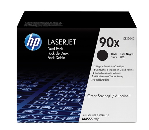 [17545] [CE390XD] HP Laserjet M4555mfp Toner Negro 90X (Pack 2)