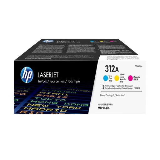 [32446] [CF440AM] HP LaserJet 312A Pack 3 Toner cian/magenta/amarillo