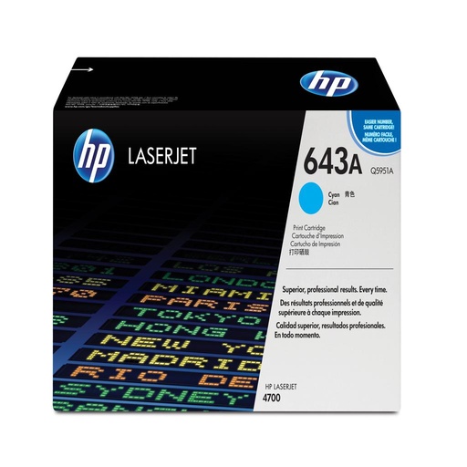 [5760] [Q5951A] HP Laserjet Color 4700 Toner Cian, 10.000 Paginas