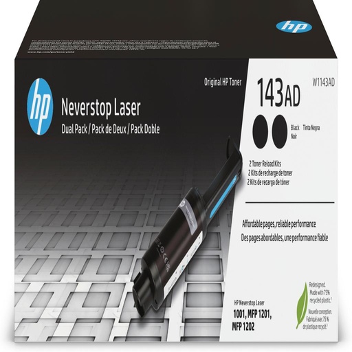 [38817] [W1143AD] HP 143A Kit de recarga de toner Neverstop Pack 2