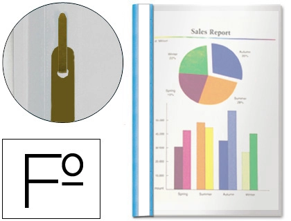 [21436] Carpeta dossier fastener plastico esselte folio azul