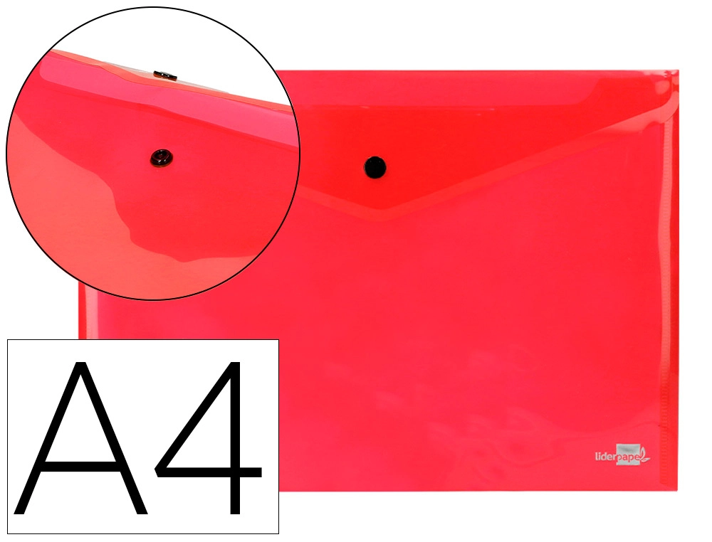 [19983] Carpeta liderpapel dossier broche 34040 polipropileno din a4 roja transparente 50 hojas