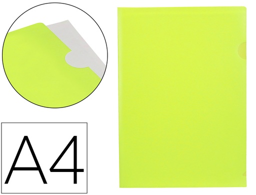 [11335] Carpeta liderpapel dossier uñero polipropileno din a4 amarillo fluor opaco 20 hojas