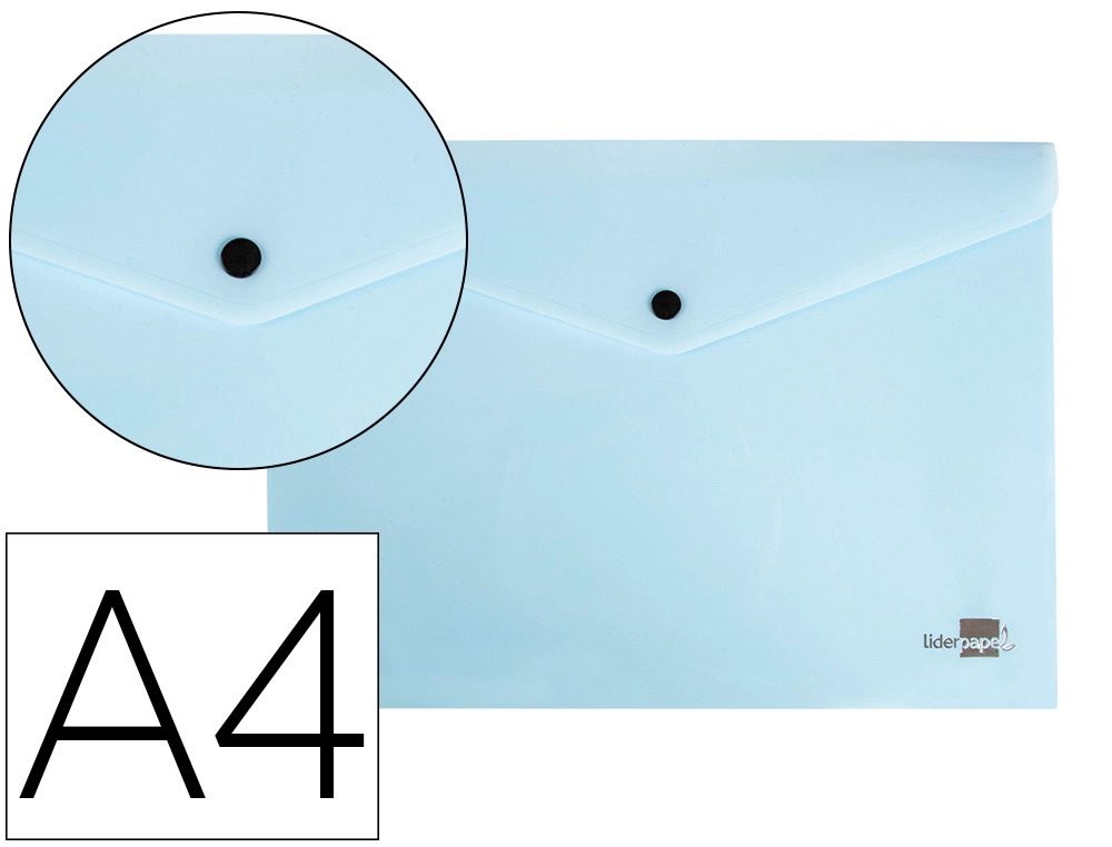 [11287] Carpeta liderpapel dossier broche polipropileno din a4 celeste opaco 50 hojas