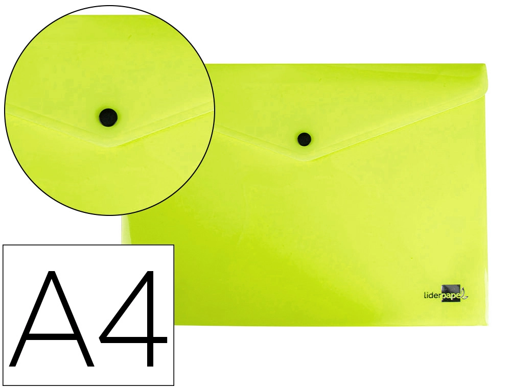 [11284] Carpeta liderpapel dossier broche polipropileno din a4 amarillo fluor opaco 50 hojas