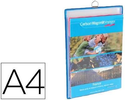 [76172] Funda para colgar djois din a4 anilla metalica formato vertical pack de 5 5 unidades color azul