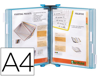 [76163] Portacatalogo de pared polipropileno djois con 10 fundas din a4 color azul