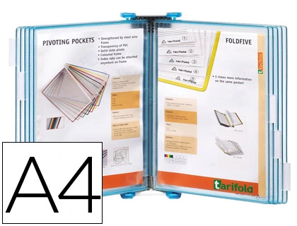 [76163] Portacatalogo de pared polipropileno djois con 10 fundas din a4 color azul