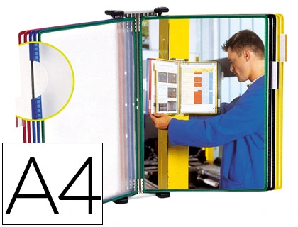 [76162] Portacatalogo de pared metalico djois con 10 fundas din a4 colores surtidos