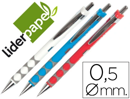 [72679] Portaminas liderpapel diamond 0,5 mm con goma y sujecion soft colores surtidos