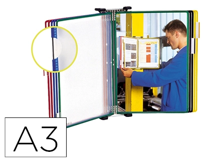 [68980] Portacatalogo de pared tarifold metal con 1o fundas a3 pvc con pivotes metalicos marco colores surtidos