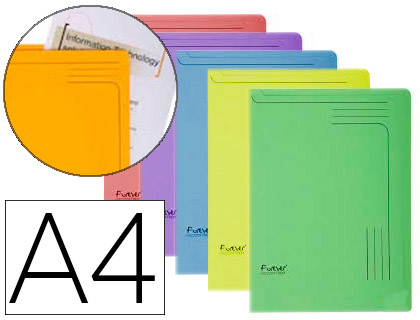[63284] Carpeta dossier uñero cartulina exacompta din a4 290 gr paquete de 5 unidades colores surtidos