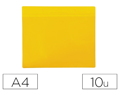 [63064] Funda djois magnetica din a4 horizontal identificacion palets y estanterias amarillo pack de 10 unidades