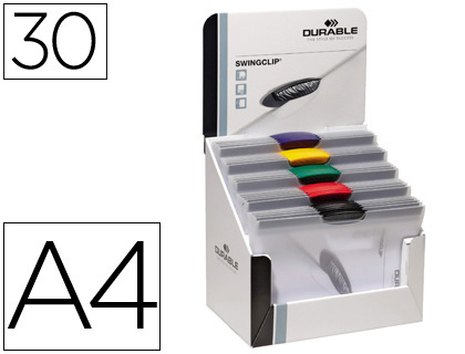 [51902] Carpeta swingclip dossier pinza lateral y giratoria din a4 capacidad 30 hojas colores surtidos