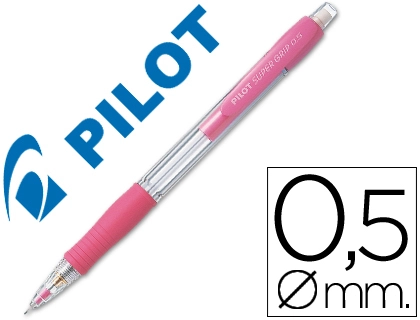 [38062] Portaminas pilot super grip rosa 0,5 mm sujecion de caucho