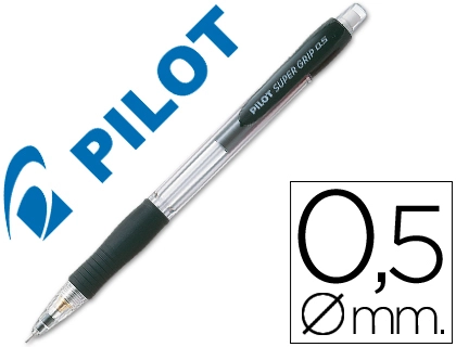[38061] Portaminas pilot super grip negro 0,5 mm sujecion de caucho