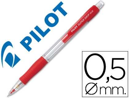 [38060] Portaminas pilot super grip rojo 0,5 mm sujecion de caucho