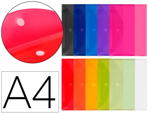 [35996] Carpeta liderpapel dossier a4 cierre de velcro colores surtidos pack 10+2 gratis