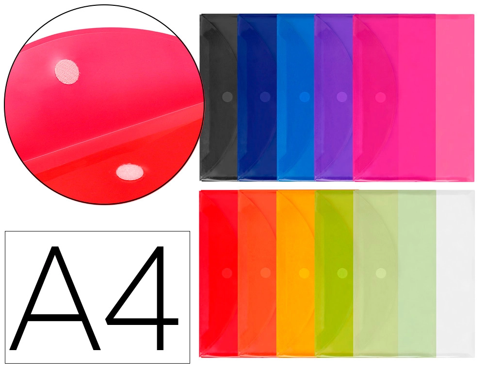 [35996] Carpeta liderpapel dossier a4 cierre de velcro colores surtidos pack 10+2 gratis