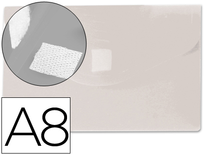 [34934] Carpeta liderpapel dossier broche polipropileno din a8 incolora con cierre de velcro