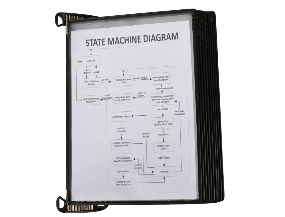 [173646] Portacatalogo de pared djois pro con 10 fundas a4 polipropileno easy load color negro 355x430x170 mm