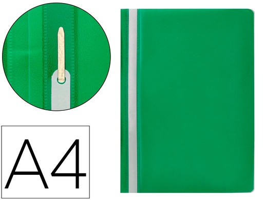 [32704] Carpeta dossier fastener plastico q-connect din a4 verde