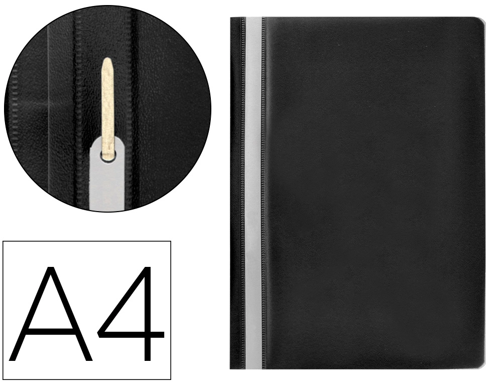 [32701] Carpeta dossier fastener plastico q-connect din a4 negra