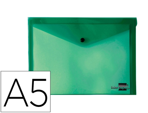 [28982] Carpeta liderpapel dossier broche 34353 polipropileno din a5 verde transparente
