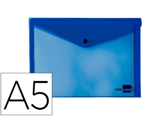 [28981] Carpeta liderpapel dossier broche 34352 polipropileno din a5 azul transparente