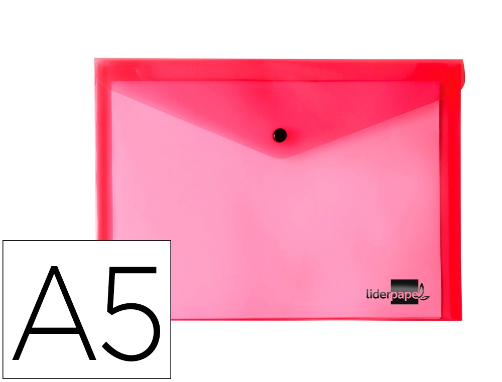 [28980] Carpeta liderpapel dossier broche 34350 polipropileno din a5 roja transparente
