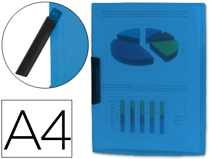 [23006] Carpeta liderpapel dossier pinza lateral 35482 polipropileno din a4 azul 30 hojas pinza giratoria