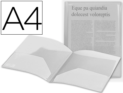 [23003] Carpeta liderpapel dossier dos bolsas 35584 polipropilenodin a4 incolora