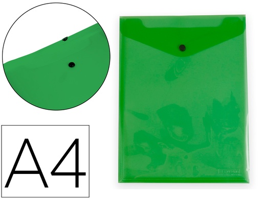 [159756] Carpeta liderpapel dossier broche polipropileno din a4 formato vertical con fuelle verde translucido