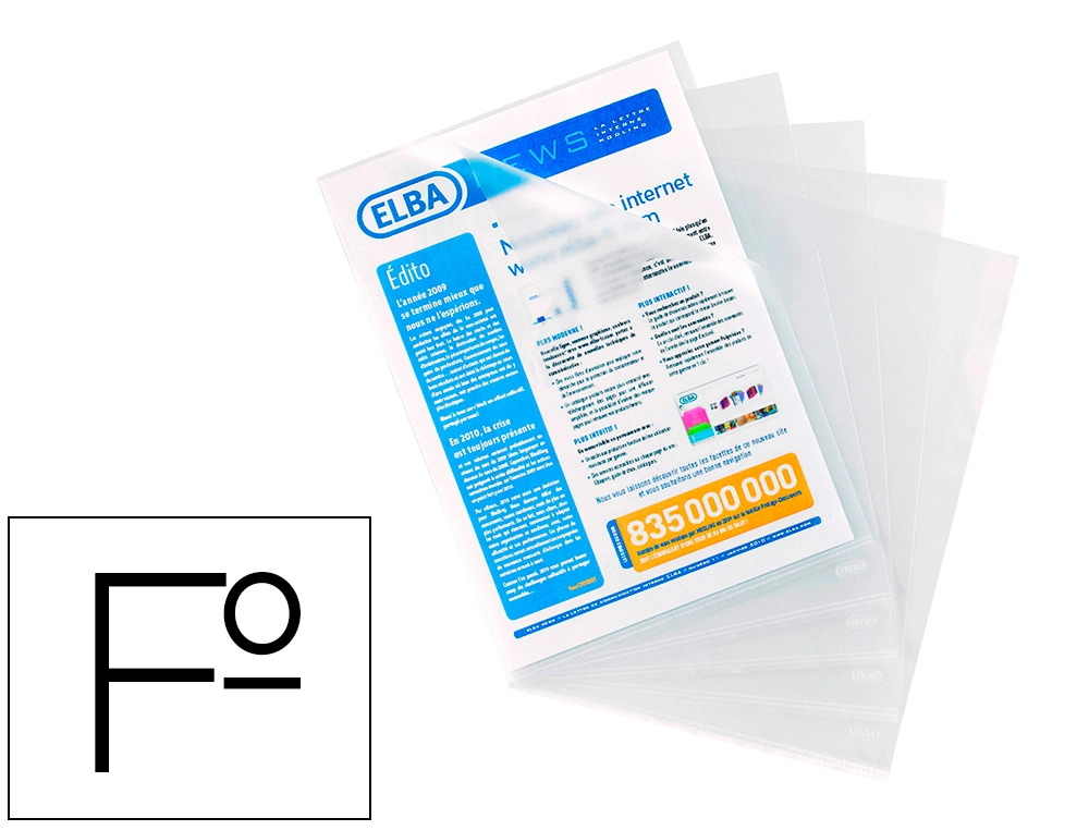 [155327] Carpeta dossier uñero elba standard folio plastico 140 mc piel naranja caja de 100 unidades