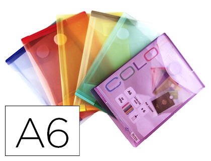 [154737] Carpeta djois dossier broche din a6 vertical polipropileno 200 mc velcro expositor 60 uds surtidas