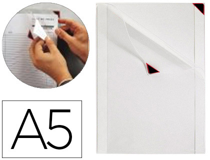 [150300] Funda de presentacion djois kang easy clic adhesiva removible din a5 esquina magnetica pack 5 uds