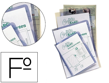 [150120] Carpeta dossier uñero saro pvc folio 280 mc transparente