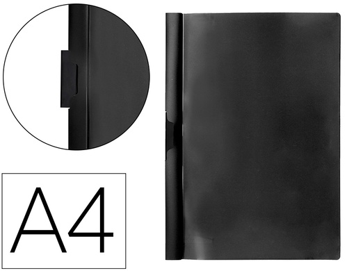 [80739] Carpeta beautone dossier pinza lateral 35365 polipropildin a4 negra 25 h. pinza desli-pack de 10 retractilado