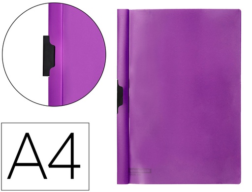 [80737] Carpeta beautone dossier pinza lateral 45306 polipropildin a4 violeta 25 h. pinza des-pack de 10 retractilado